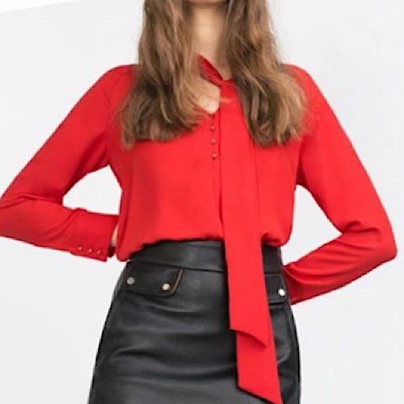 Zara Tops - 🔥Zara Blouse Red Hott L🔥